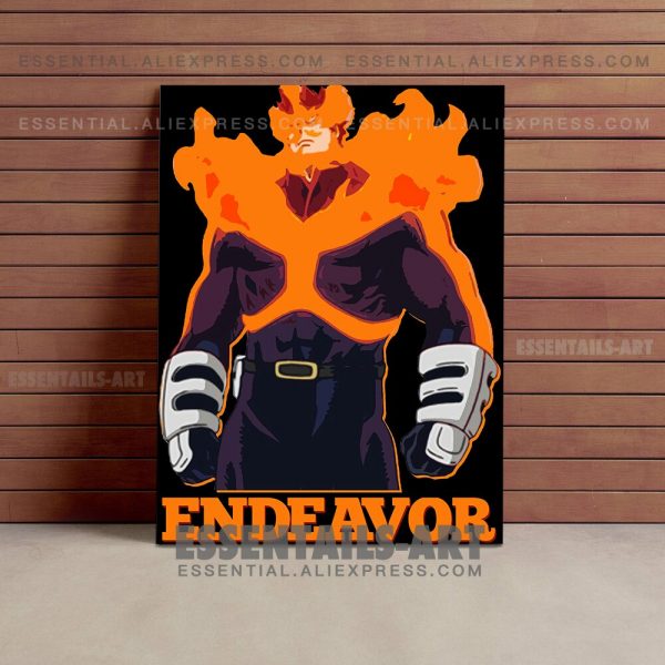 Enji Todoroki ENDEAVOR FLAME HERO BNHA Anime Poster Canvas Wall Art Painting Decor Pictures Bedroom Home 1 - BNHA Store