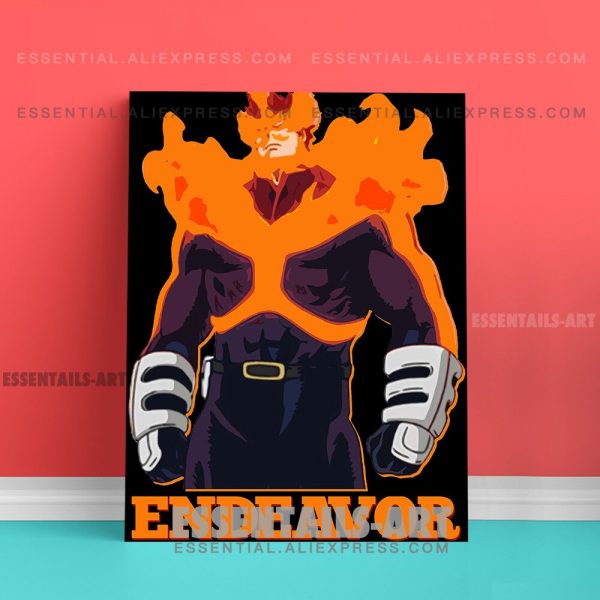 Enji Todoroki ENDEAVOR FLAME HERO BNHA Anime Poster Canvas Wall Art Painting Decor Pictures Bedroom Home 3 - BNHA Store