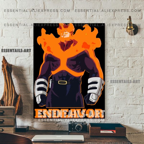 Enji Todoroki ENDEAVOR FLAME HERO BNHA Anime Poster Canvas Wall Art Painting Decor Pictures Bedroom Home 5 - BNHA Store