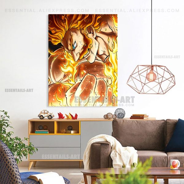 Enji Todoroki Endeavor BNHA MHA Poster Canvas Wall Art Painting Decor Pictures Bedroom Study Living Room 2 - BNHA Store