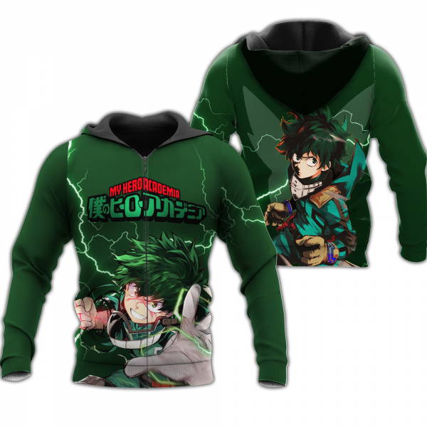 izuku midoriya deku zip hoodie my hero academia anime shirt fan gift ha06 gearanime - BNHA Store