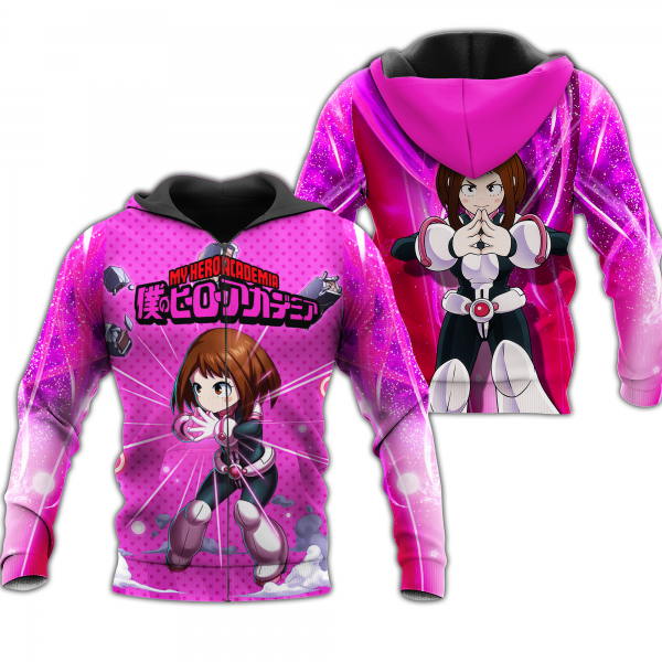ochako uraraka zip hoodie my hero academia anime shirt fan gift ha06 gearanime - BNHA Store