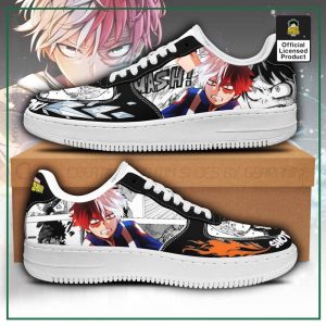 shoto todoroki air force sneakers custom my hero academia anime shoes fan gift pt05 gearanime - BNHA Store